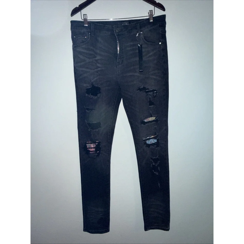 AMIRI | Jeans | Amiri Blackart Patch Skinny Jeans Size 36 Skater